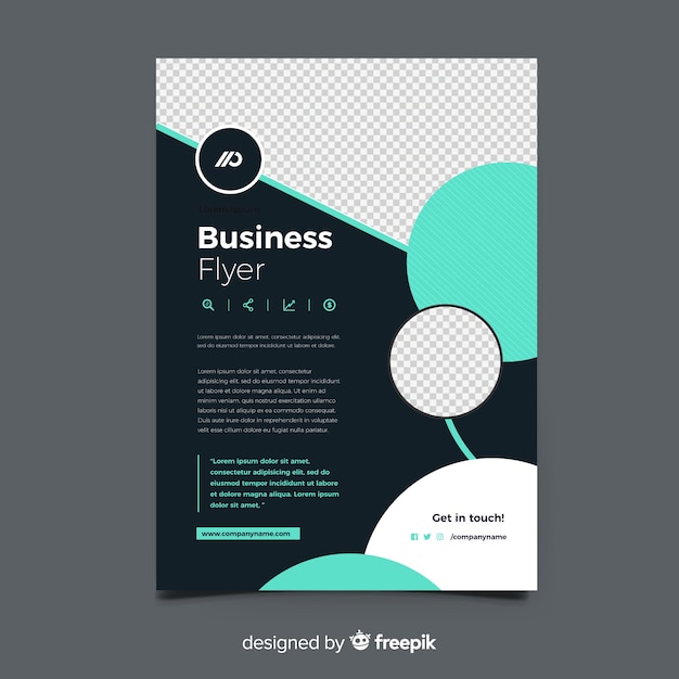 Free vector business flyer template with abstract shapes