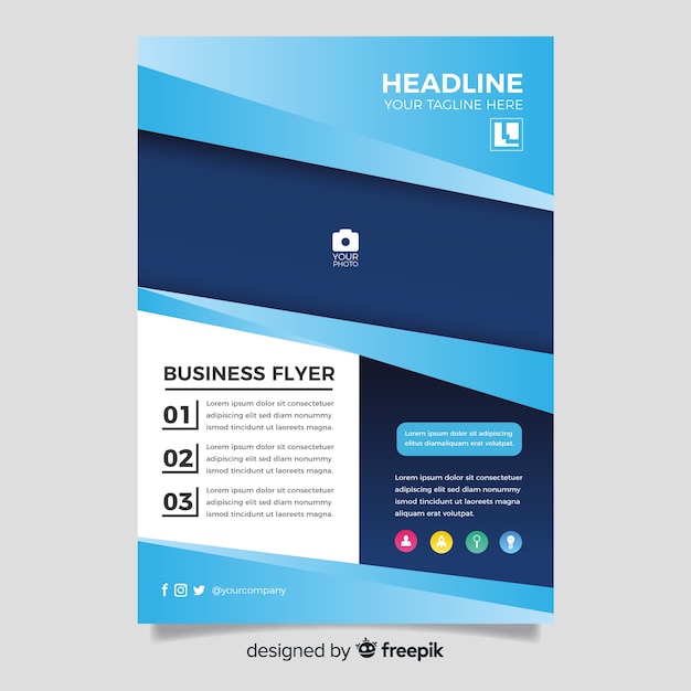 Business flyer template with abstract shapes