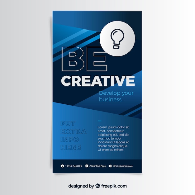 Free vector business flyer template with abstract style