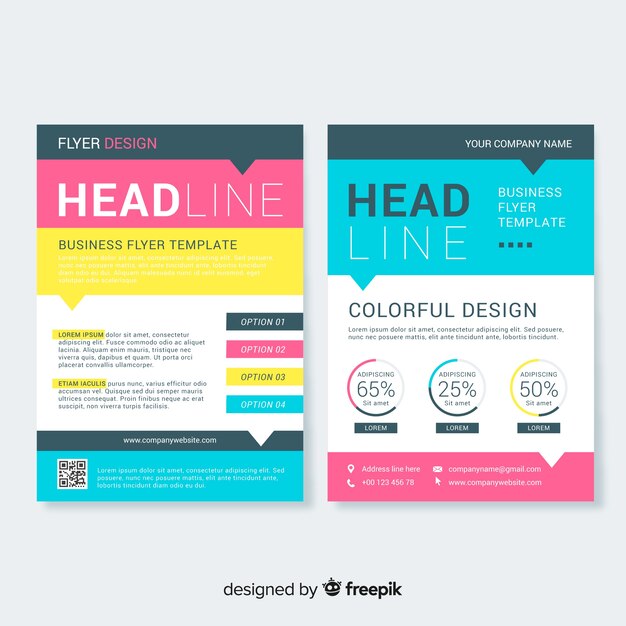 Business flyer template with colorful style