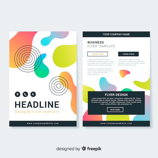 Business flyer template with colorful style