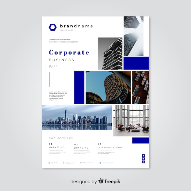 Business flyer template with modern style