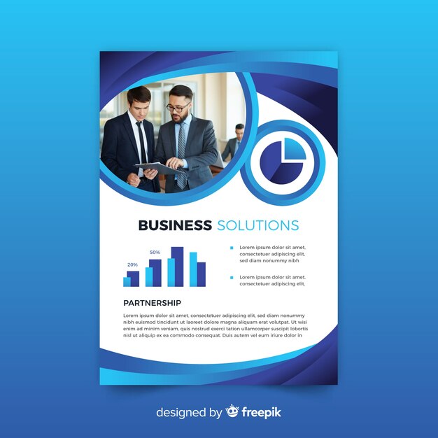 Business flyer template with photo