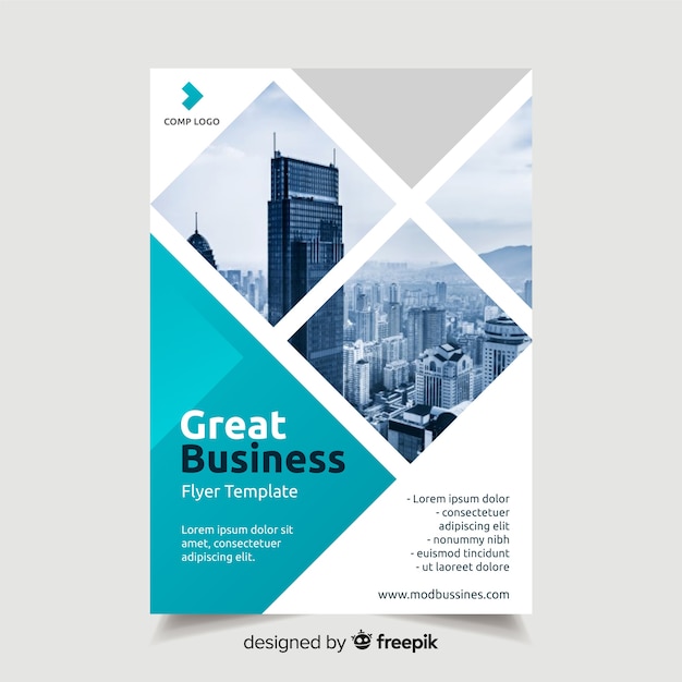 Business flyer template with photo