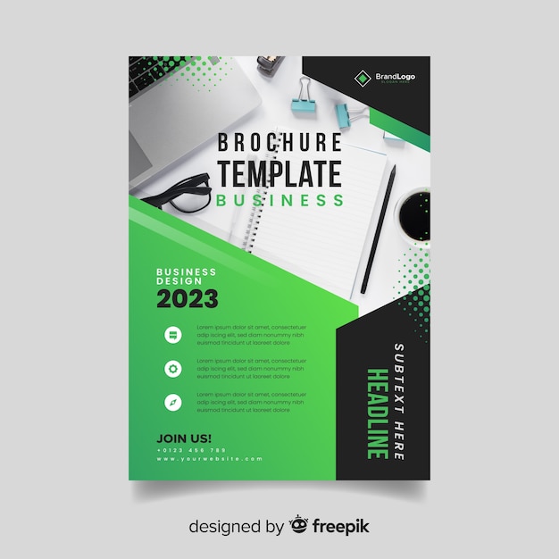 Business flyer template with photo