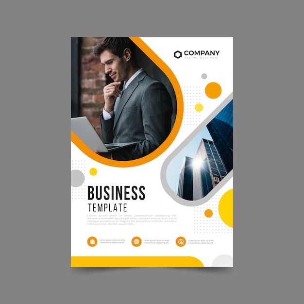 Business flyer template with photo