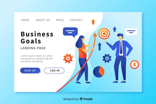 Business goals landing page template