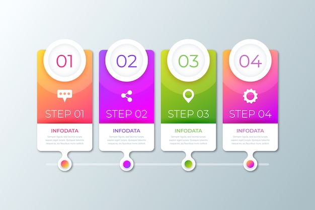 Business gradient infographic steps