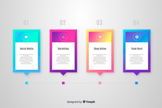 Business gradient infographic