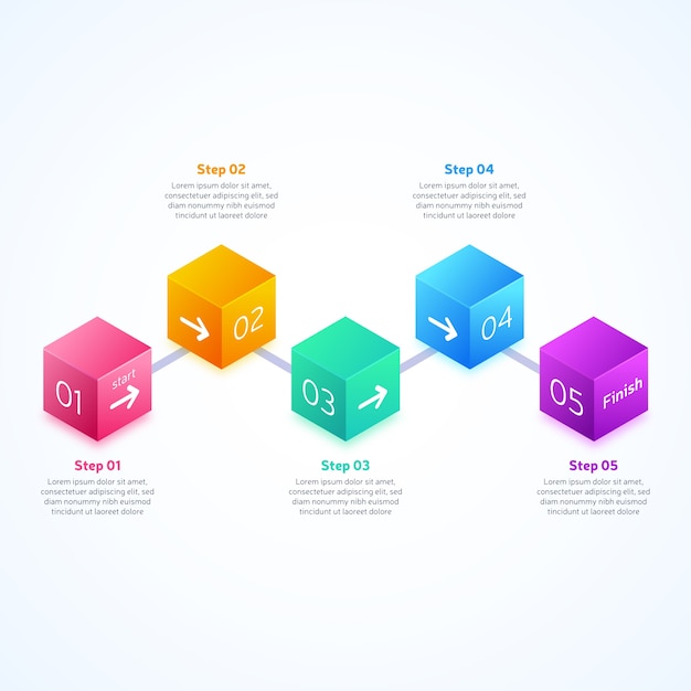 Business gradient steps infographic