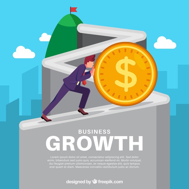 Business growth concept with coin