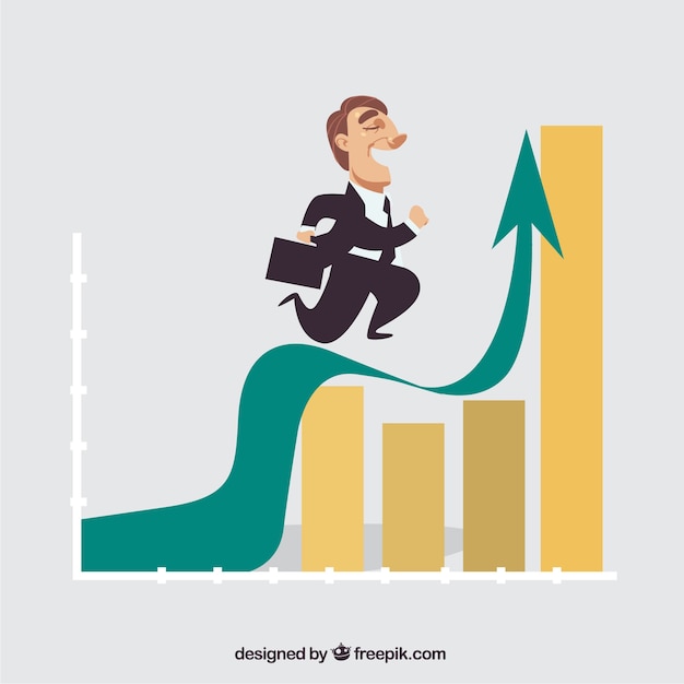 Free Vector business growth concept with man