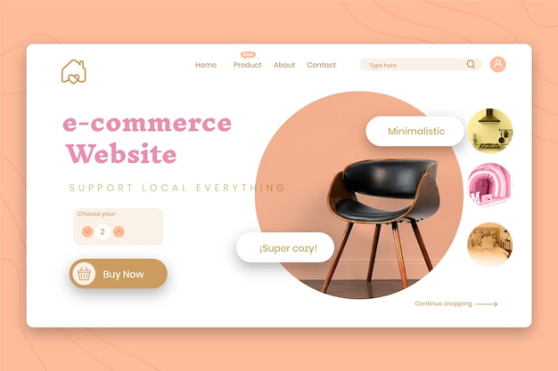 Free vector business hand drawn e-commerce landing page