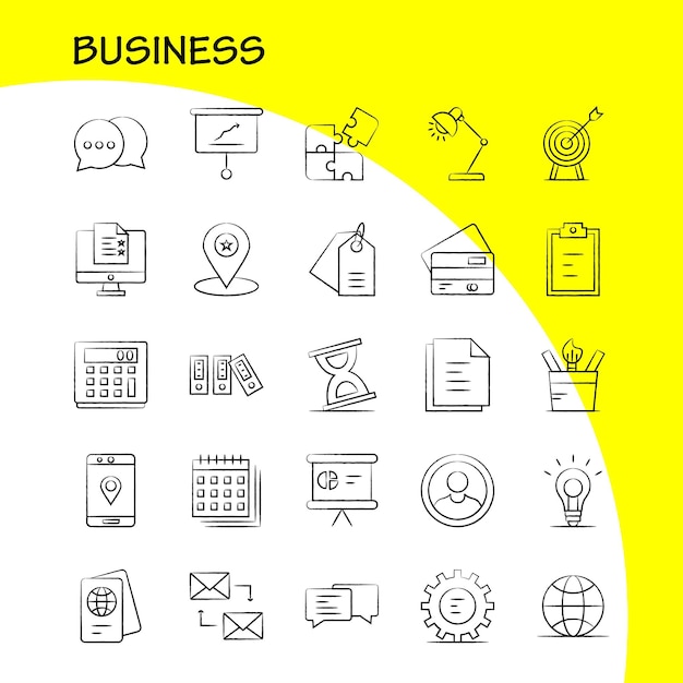 Free vector business hand drawn icon for web print and mobile