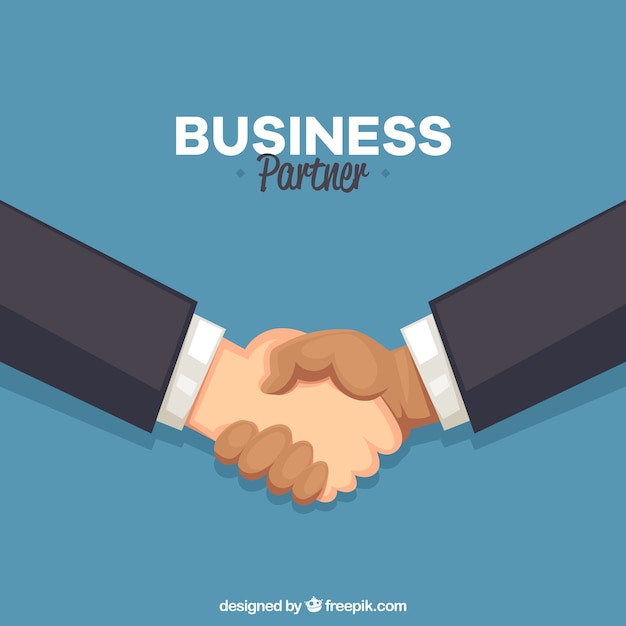 Business handshake background in flat style