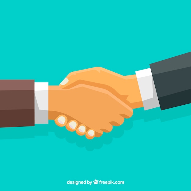 Free Vector business handshake background in flat style