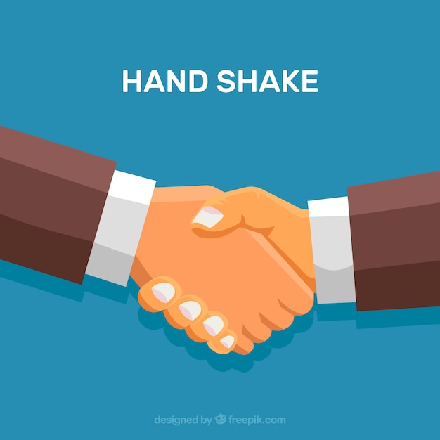 Business handshake background in flat style