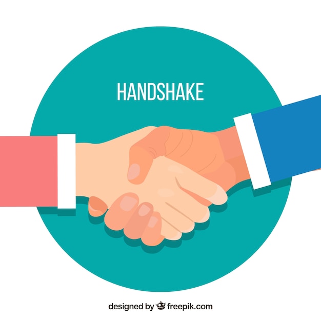 Business handshake background in flat style