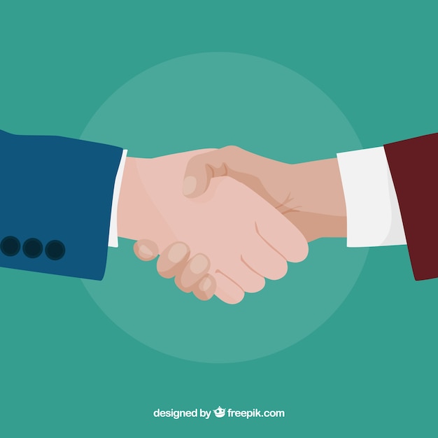 Business handshake background in flat style