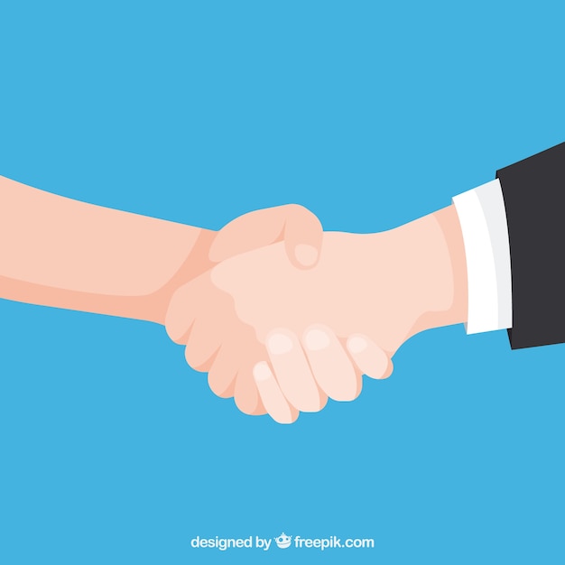 Free Vector business handshake background in flat style