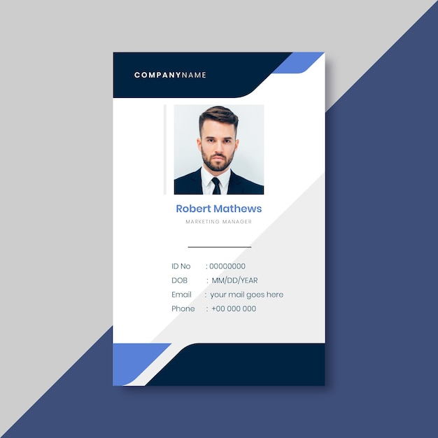 Free Vector business id card template with minimalist elements