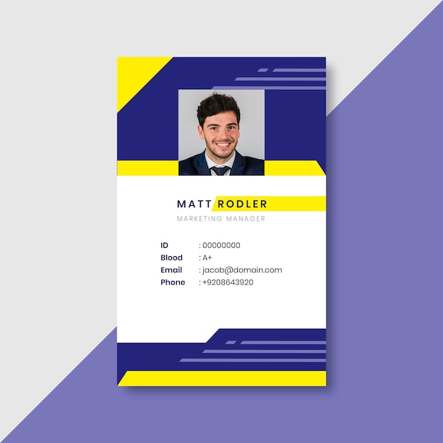 Free Vector business id card with minimalist shapes