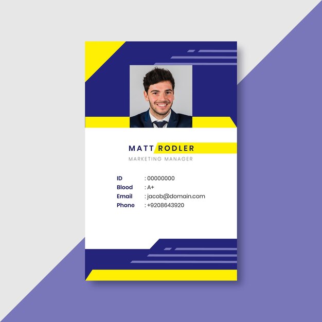 Business id card with minimalist shapes