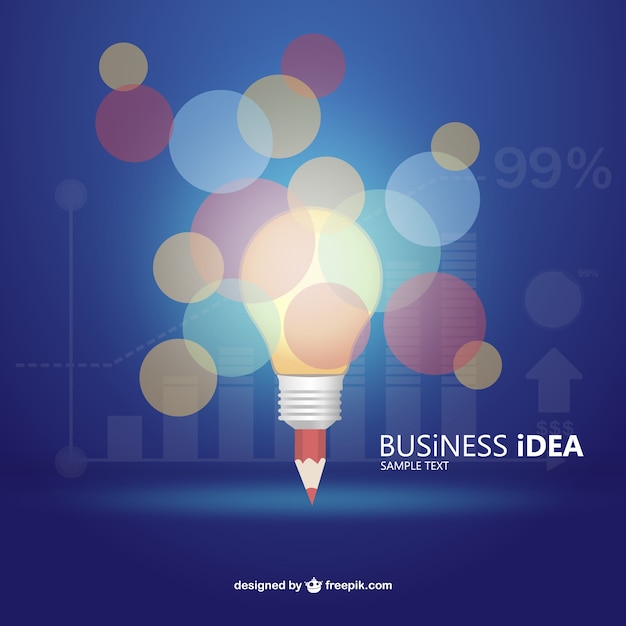 Free vector business idea infographic with bokeh effect