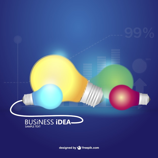 Free Vector business idea infographic with bulbs in different colors