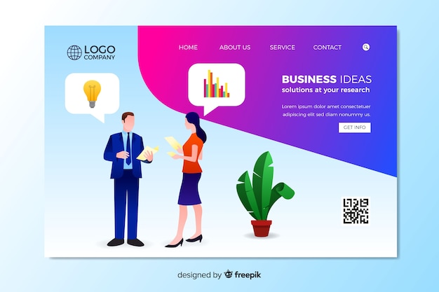 Business ideas landing page template