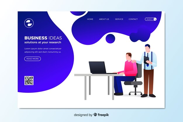 Business ideas landing page template