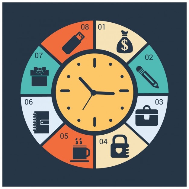 Free Vector business infographic clock