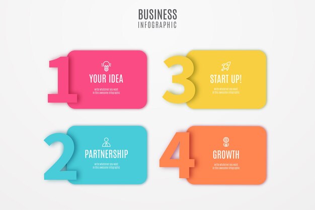 Business Infographic Colorful Steps