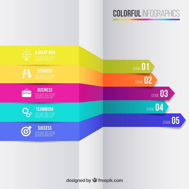 Business infographic in colorful style