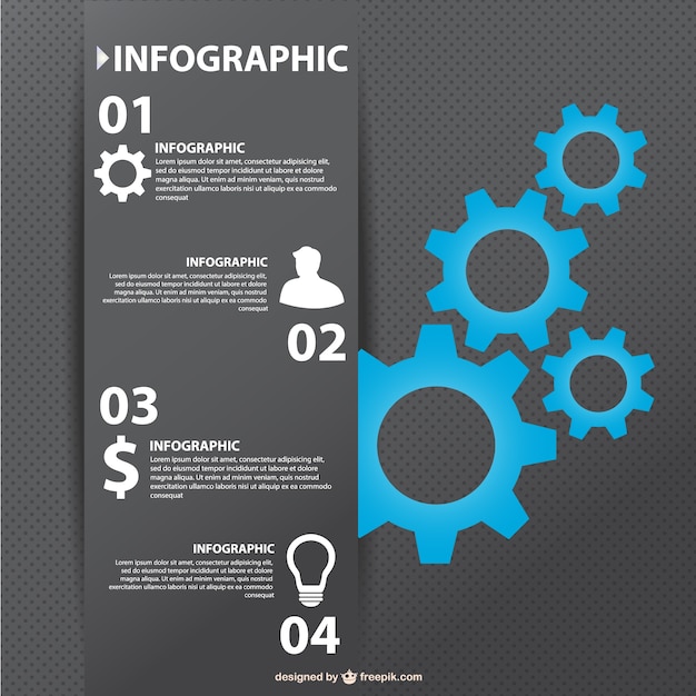 Free Vector business infographic gear design