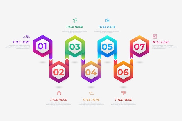 Business infographic gradient design