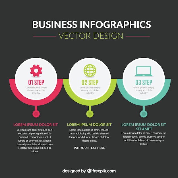 Business infographic template with circles