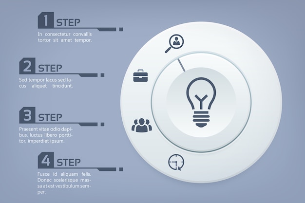 Business Infographic template with four steps