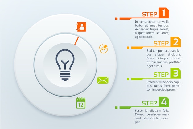 Business Infographic template with four steps