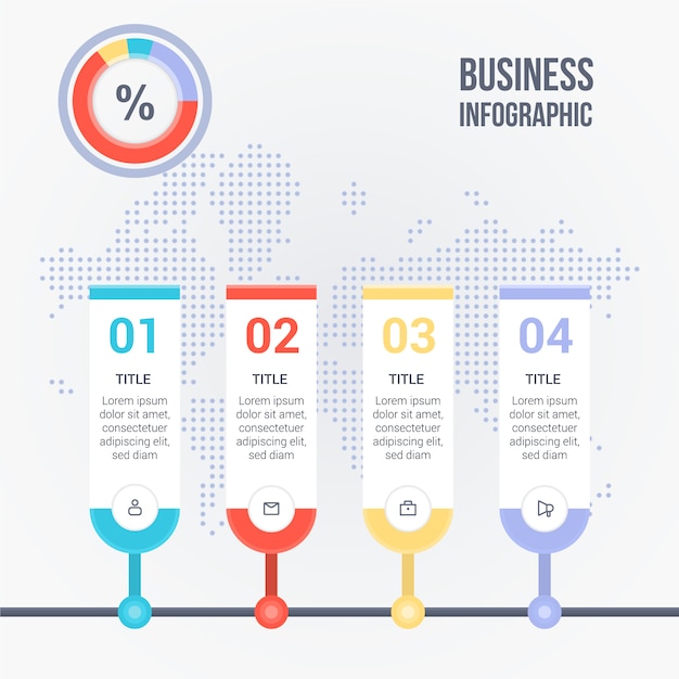 Business infographic template with options