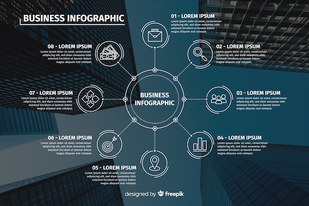 Business infographic template with photo