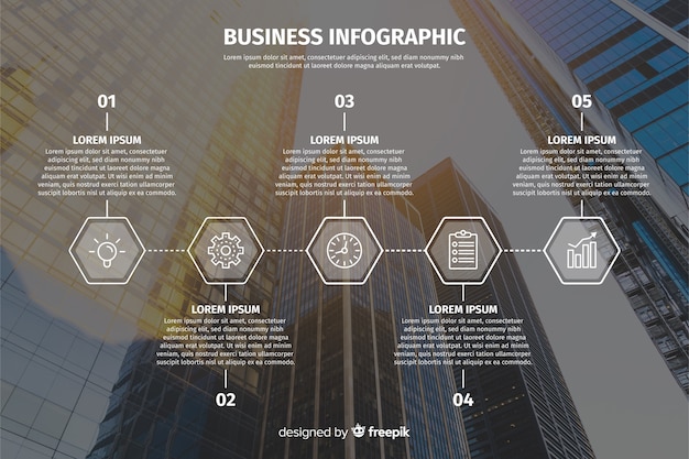 Business infographic template with photo