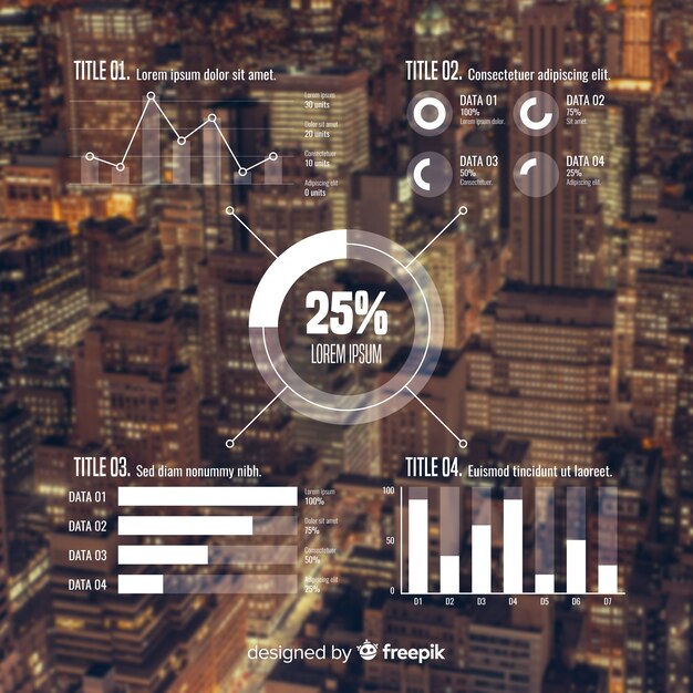 Business infographic template with photo