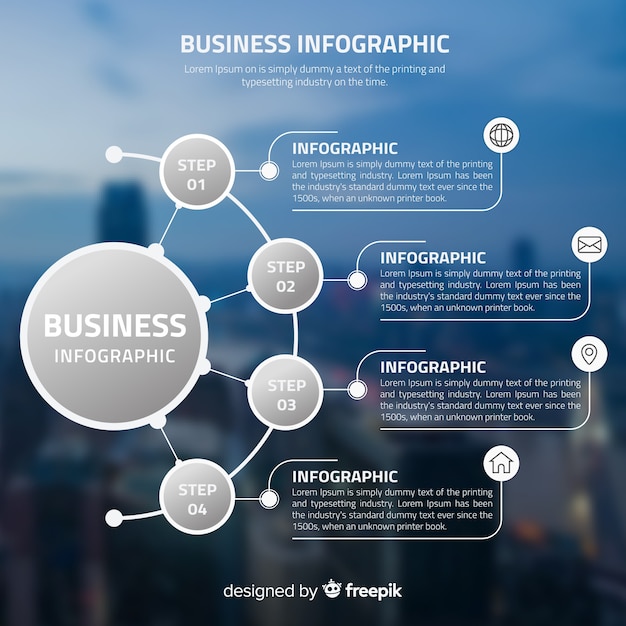 Business infographic template with photo