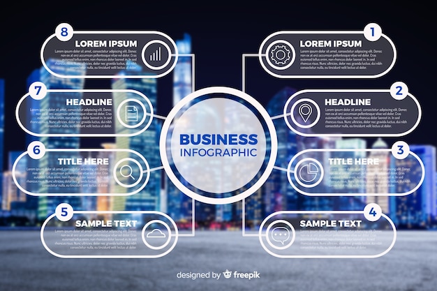 Business infographic template with photo