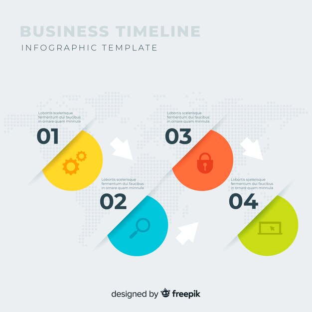 Business infographic timeline steps template