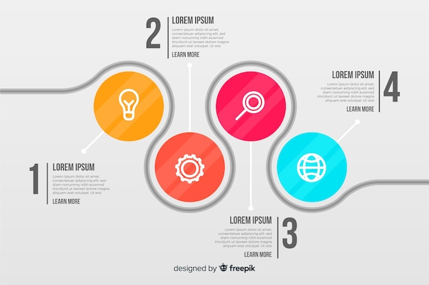 Free Vector business infographic with connected circles