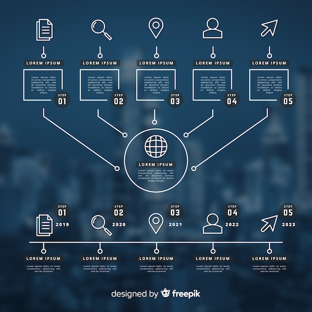 Free Vector business infographic with photo