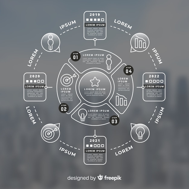 Free Vector business infographic with photo