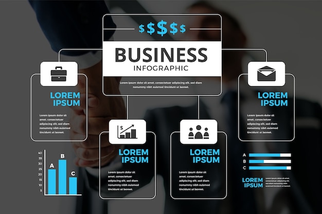 Business infographic with photo